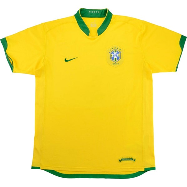 Tailandia Camiseta Brasil 1st Retro 2006 Amarillo